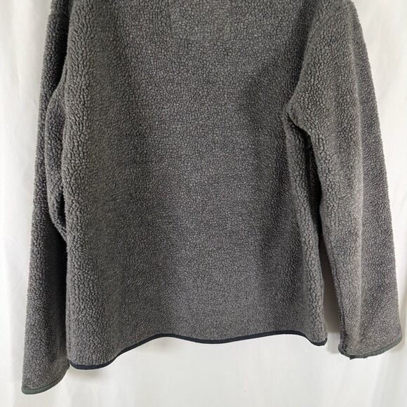 Vintage Abercrombie Fitch Jacket Men's Medium Grey Sherpa Zip Pockets Full Zip - Picture 12 of 12